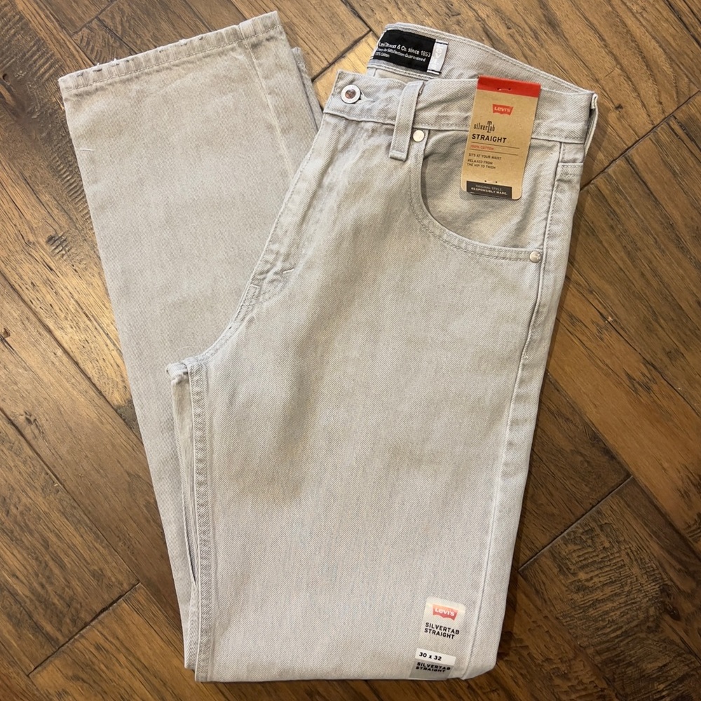 LEVI'S® MEN'S SILVERTAB STRAIGHT Light Gray Stonewash A3666-0002 - Picture 9 of 14